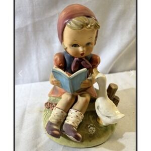 Vintage Figurines Eric Stauffer Girl & Goose Barnyard Frolics  Arnart Creation